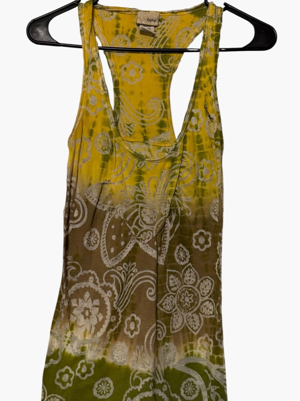 Daytrip Yellow Olive Tie-Dye Racerback Tank